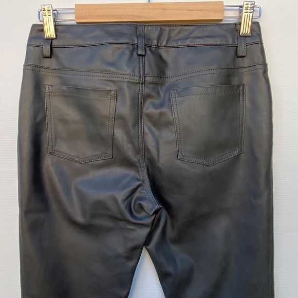 SPORTSGIRL Womens Size XS Dark Grey Faux Leather Look Biker Skinny Pants - Picture 6 of 14